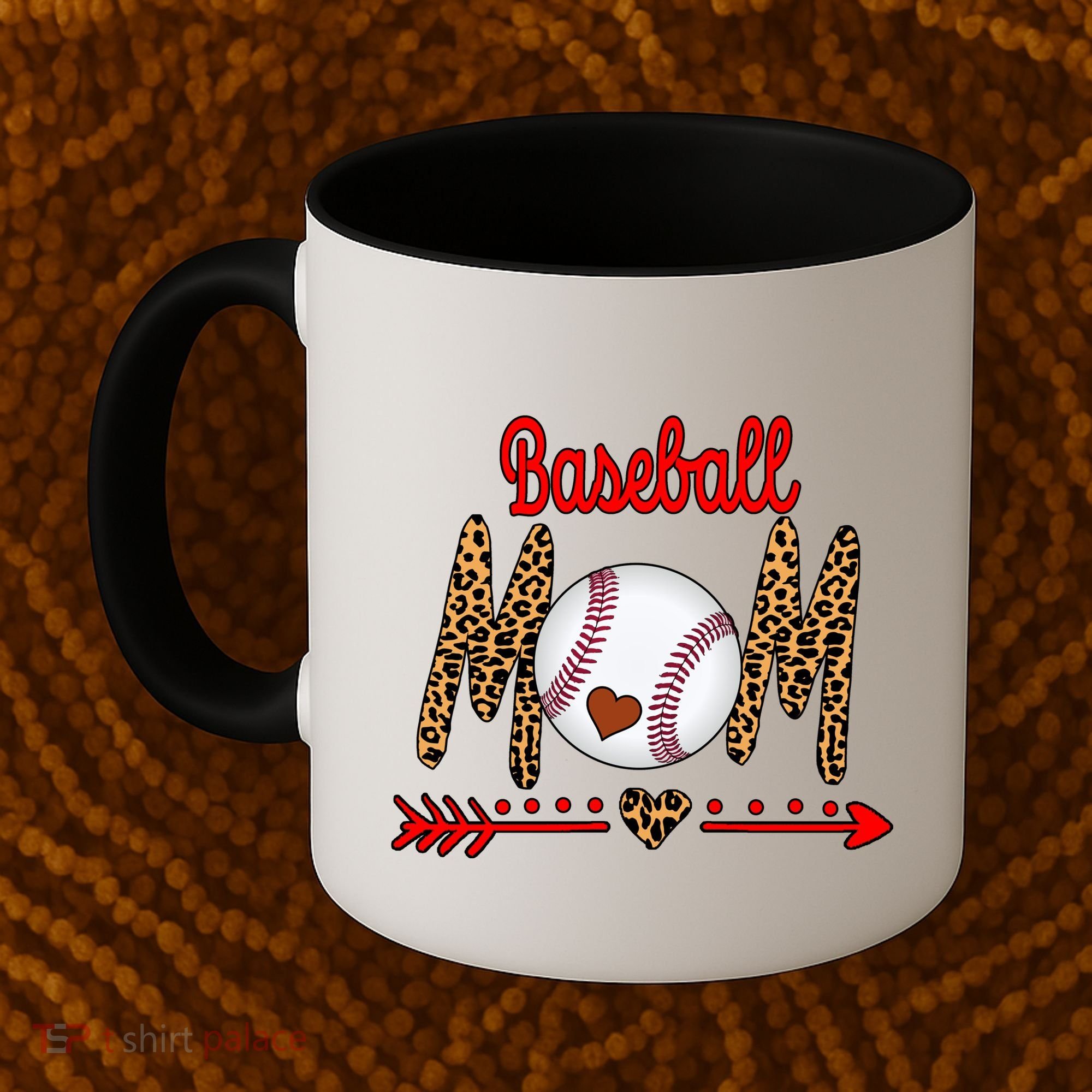 Baseball Mom Love Arrow Leopard Coffee Mug