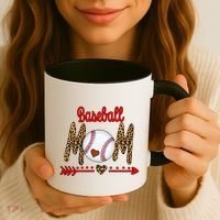 Baseball Mom Love Arrow Leopard Coffee Mug thumb 3