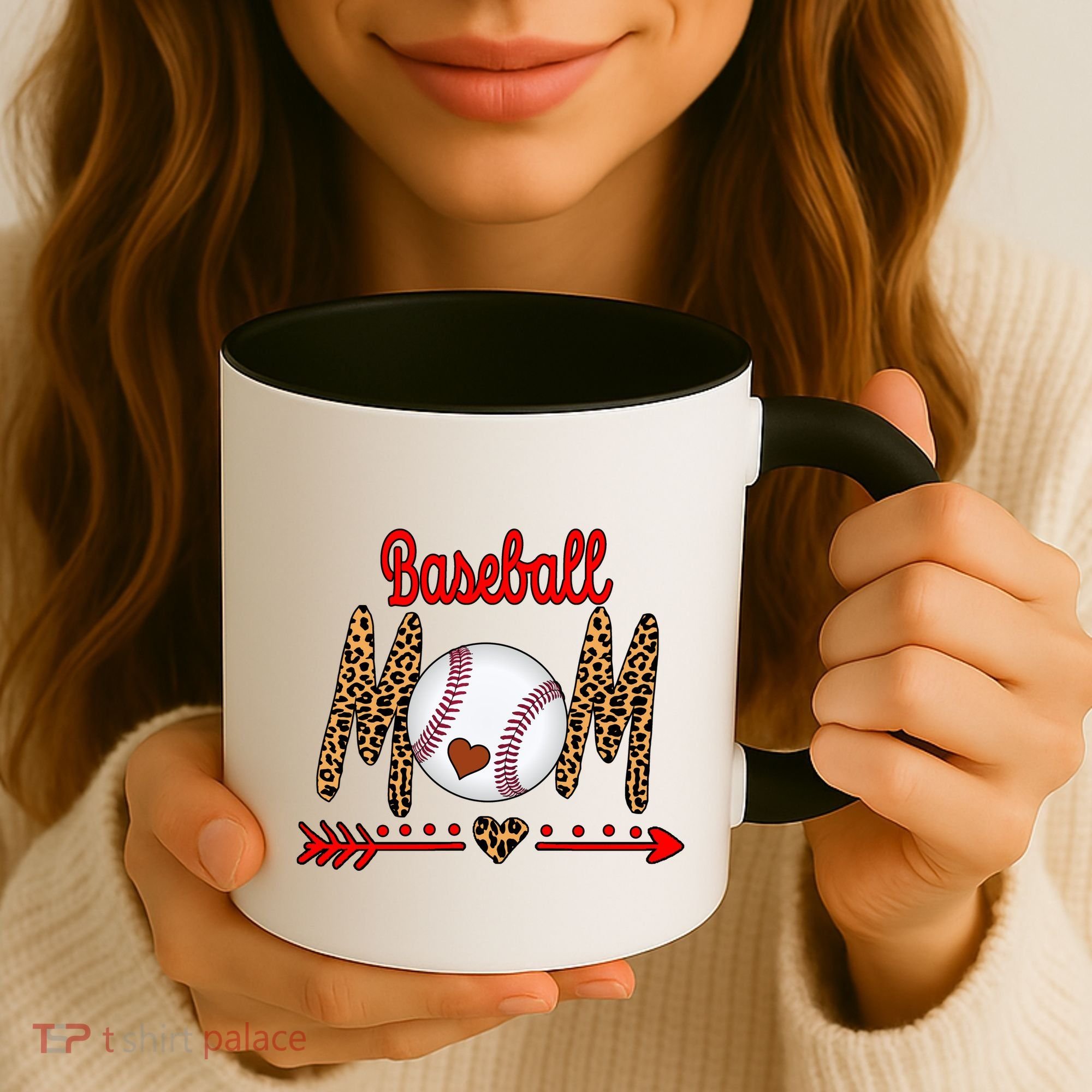 Baseball Mom Love Arrow Leopard Coffee Mug