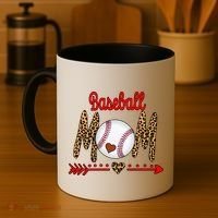 Baseball Mom Love Arrow Leopard Coffee Mug thumb 4