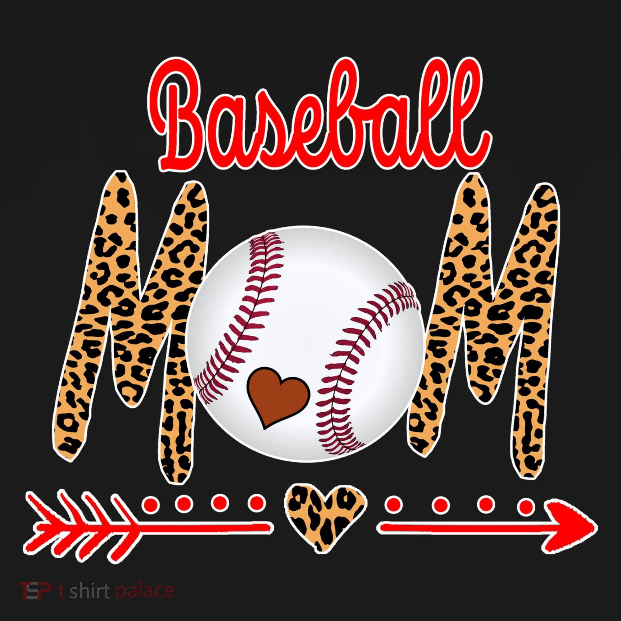Baseball Mom Love Arrow Leopard Ornament