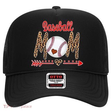 Baseball Mom Love Arrow Leopard Hat