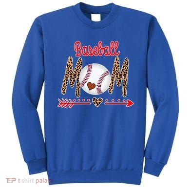 Baseball Mom Love Arrow Leopard Sweatshirt