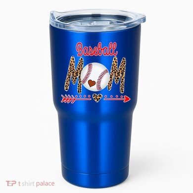 Baseball Mom Love Arrow Leopard Tumbler