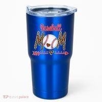 Baseball Mom Love Arrow Leopard Tumbler thumb 0