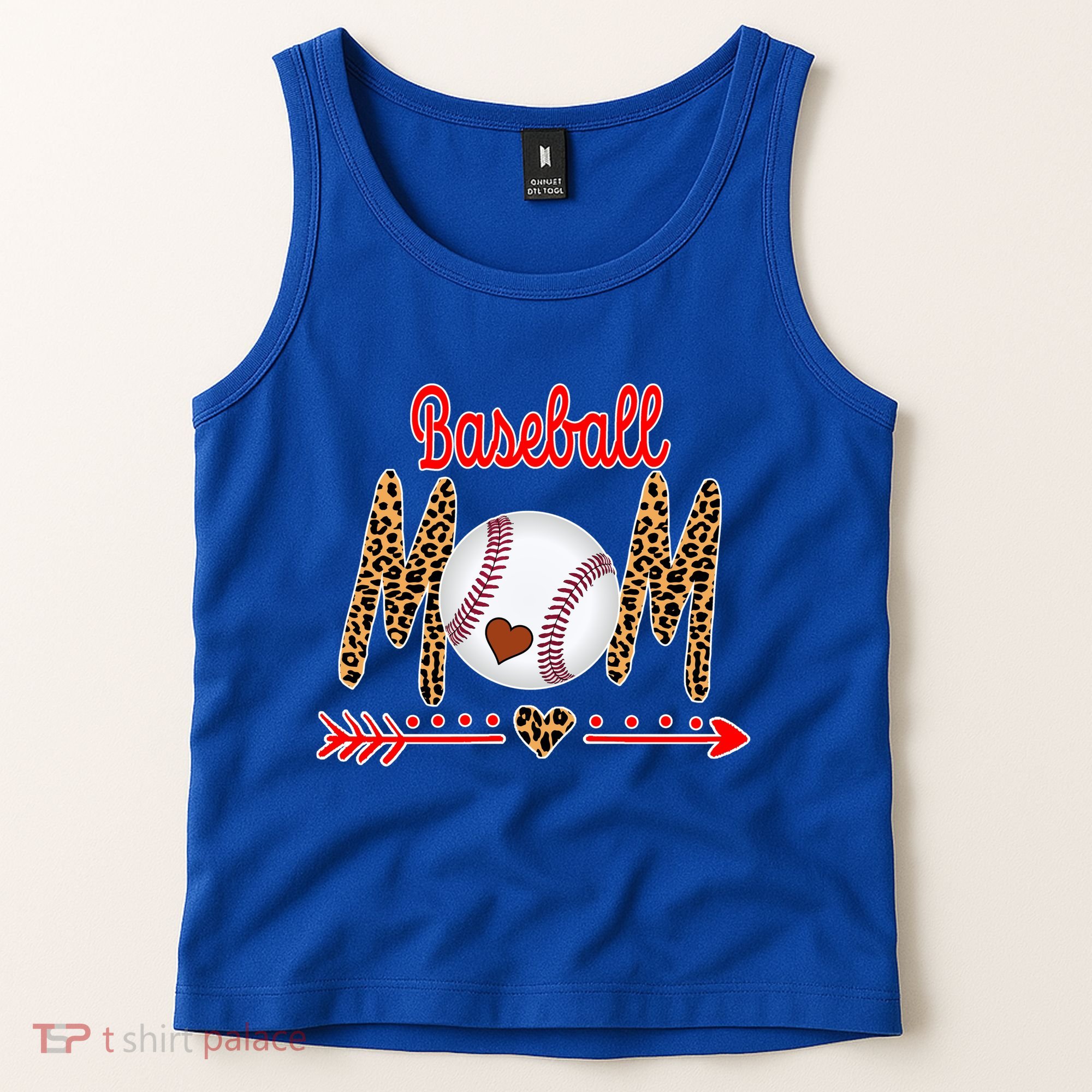 Baseball Mom Love Arrow Leopard Tank Top