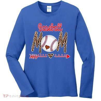 Baseball Mom Love Arrow Leopard Women's Long Sleeve Shirt