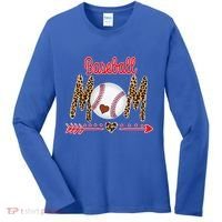 Baseball Mom Love Arrow Leopard Women's Long Sleeve Shirt thumb 0
