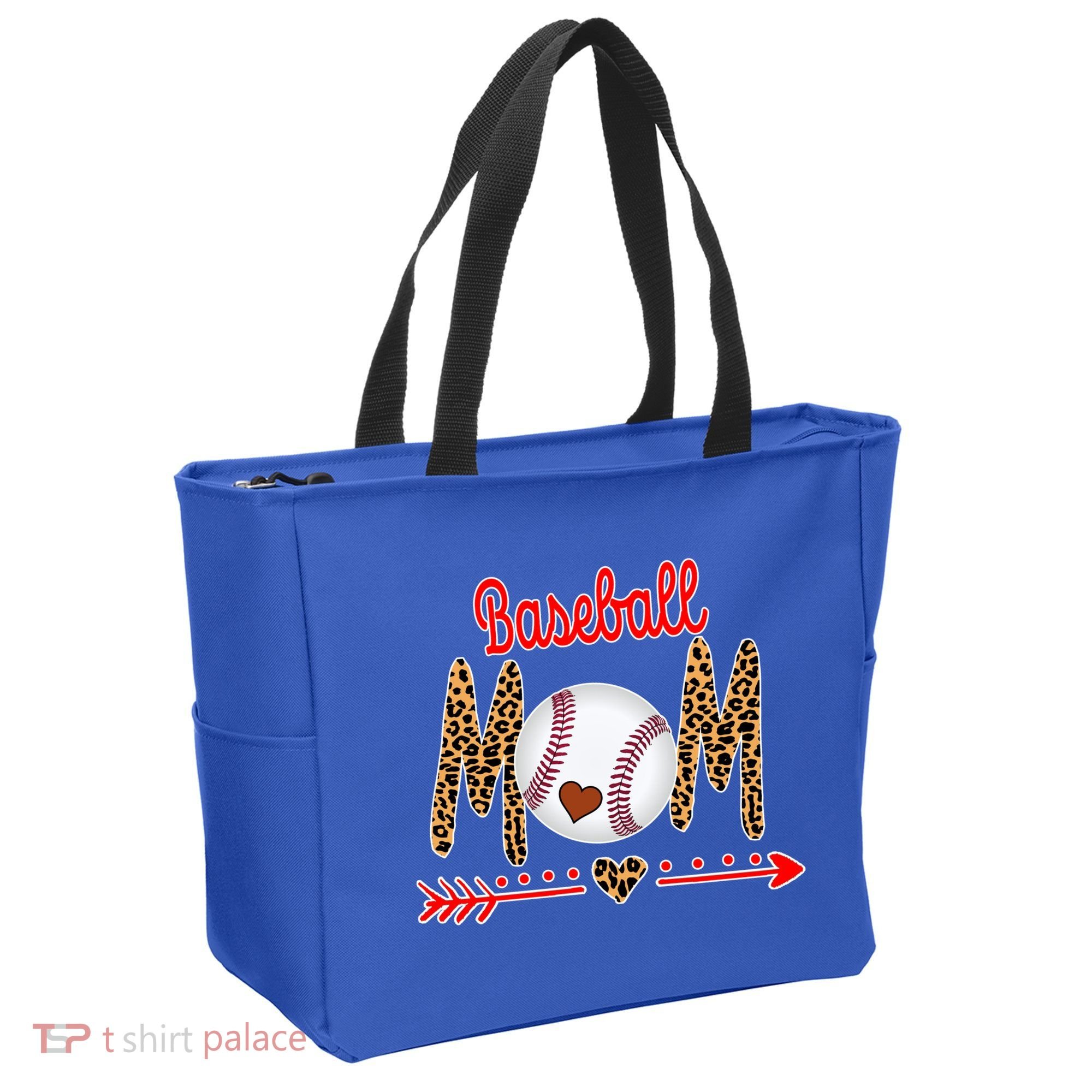 Baseball Mom Love Arrow Leopard Tote Bag
