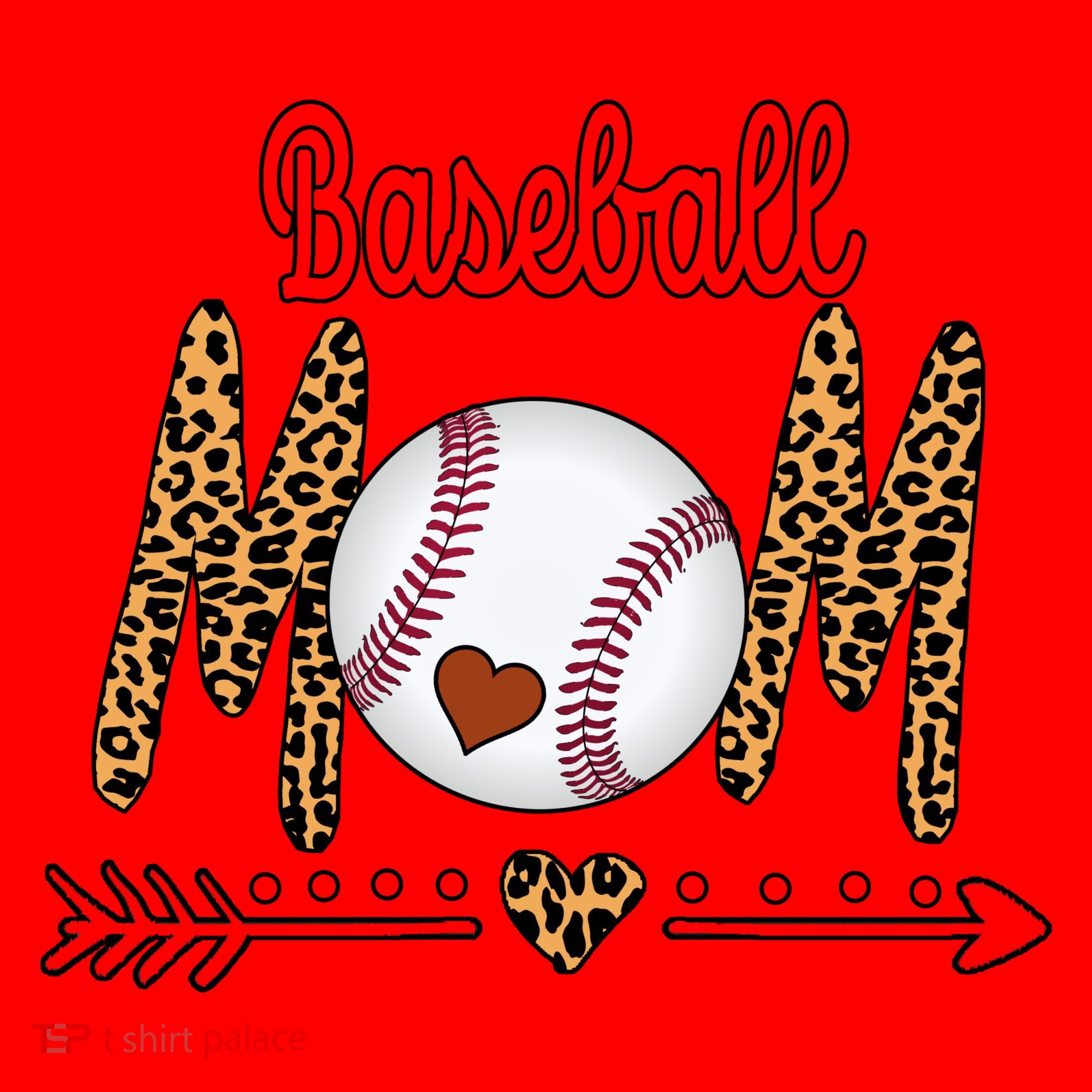 Baseball Mom Love Arrow Leopard Santa Hat