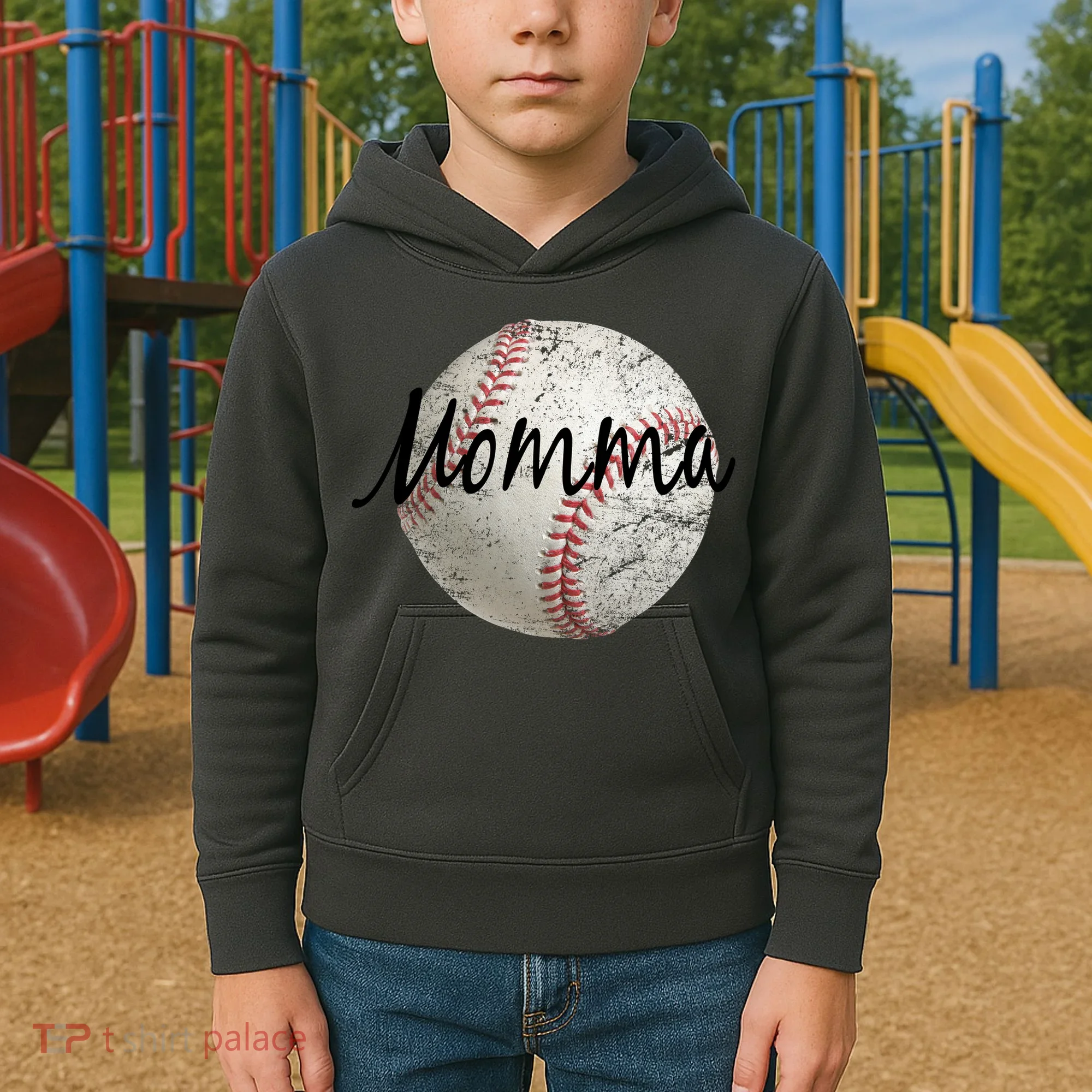 Baseball Momma Kids Hoodie