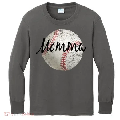 Baseball Momma Kids Long Sleeve Shirt