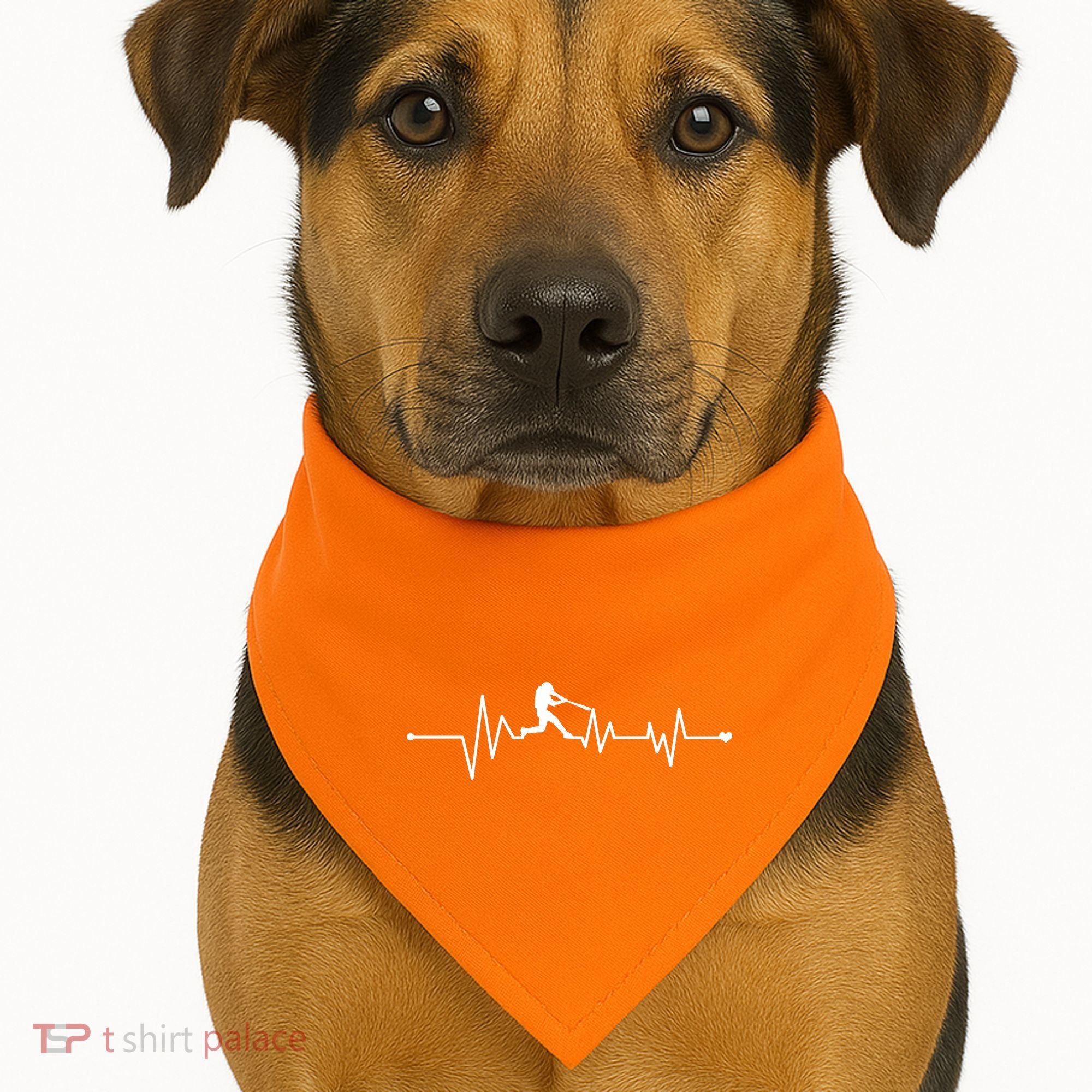 Baseball Player Heartbeat USA-Made Doggie Bandana