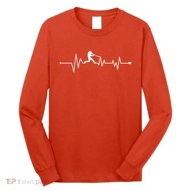 Baseball Player Heartbeat Long Sleeve Shirt