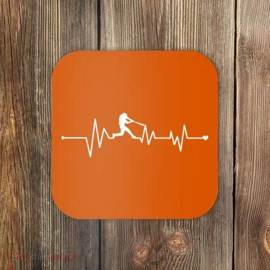 Baseball Player Heartbeat Coaster