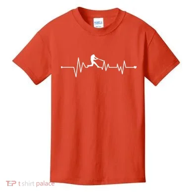 Baseball Player Heartbeat Kids T-Shirt