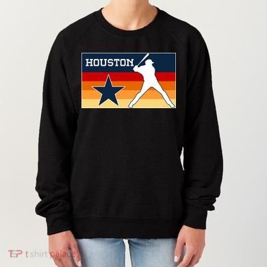 Baseball Player Silhouette Houston Flag Women's Sweatshirt