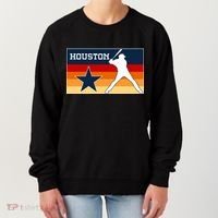 Baseball Player Silhouette Houston Flag Women's Sweatshirt thumb 0