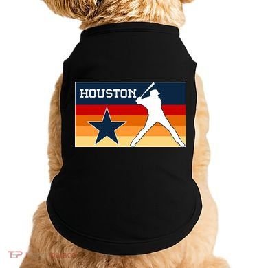 Baseball Player Silhouette Houston Flag Doggie Tank
