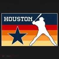Baseball Player Silhouette Houston Flag Doggie Tank thumb 4