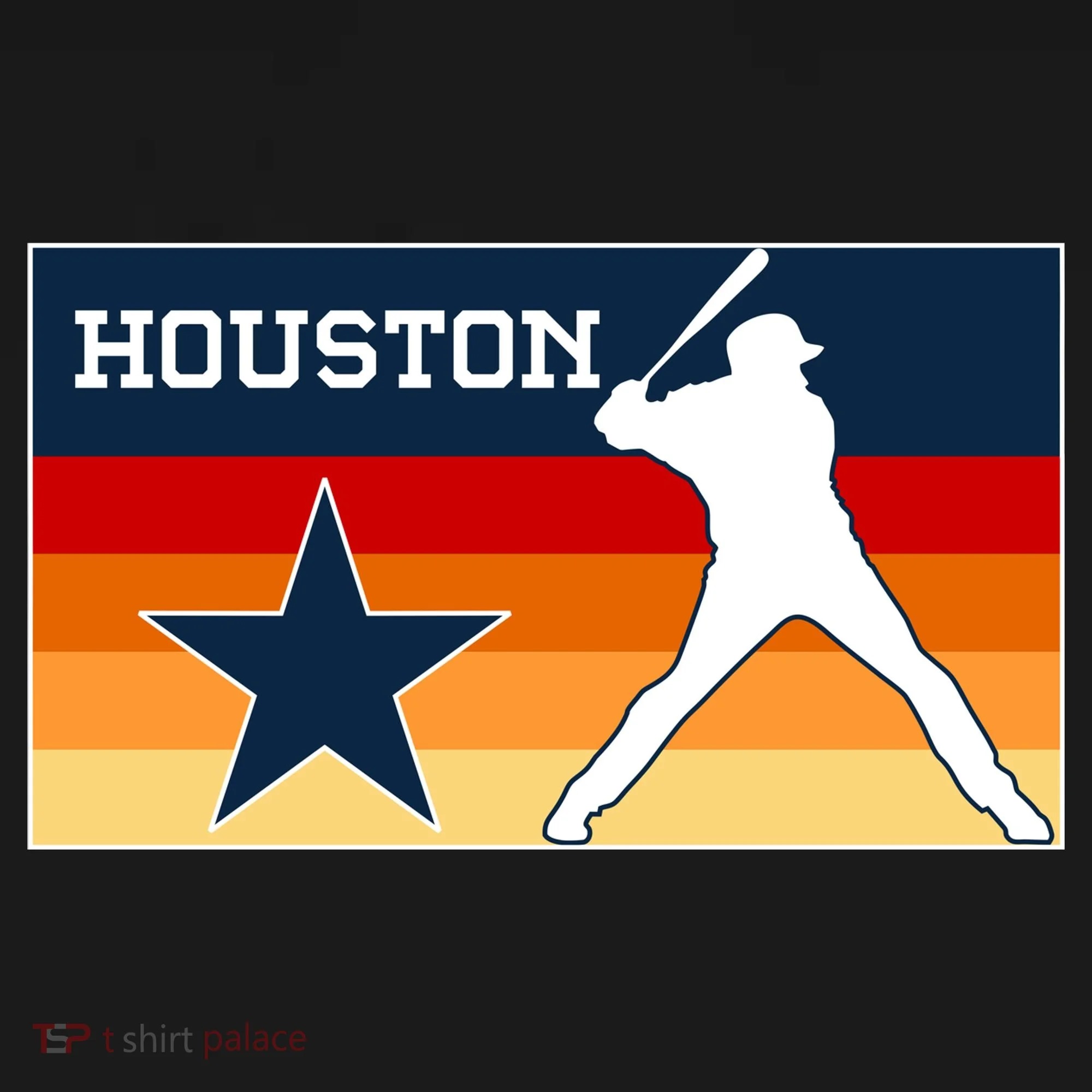 Baseball Player Silhouette Houston Flag Doggie Tank