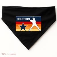 Baseball Player Silhouette Houston Flag USA-Made Doggie Bandana thumb 0
