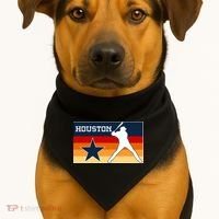 Baseball Player Silhouette Houston Flag USA-Made Doggie Bandana thumb 1