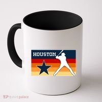 Baseball Player Silhouette Houston Flag Coffee Mug thumb 0