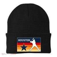 Baseball Player Silhouette Houston Flag Beanie thumb 0