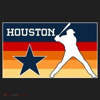 Baseball Player Silhouette Houston Flag Beanie thumb 2