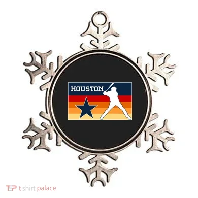 Baseball Player Silhouette Houston Flag Ornament