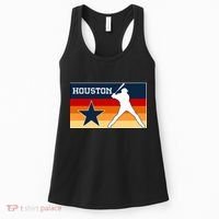Baseball Player Silhouette Houston Flag Women's Tank Top thumb 0