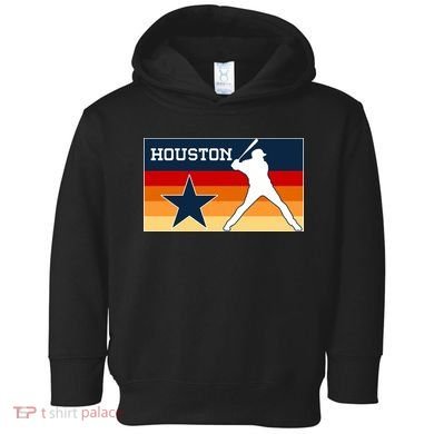 Baseball Player Silhouette Houston Flag Toddler Hoodie