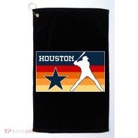 Baseball Player Silhouette Houston Flag Golf Towel thumb 0
