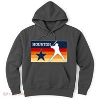 Baseball Player Silhouette Houston Flag Hoodie thumb 0