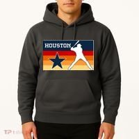 Baseball Player Silhouette Houston Flag Hoodie thumb 2