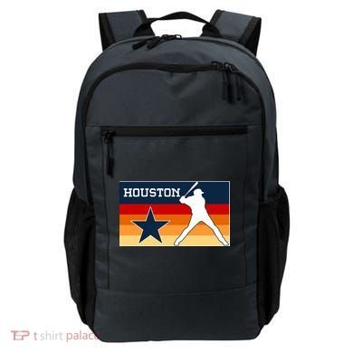 Baseball Player Silhouette Houston Flag Backpack