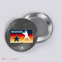 Baseball Player Silhouette Houston Flag Button thumb 0