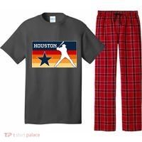 Baseball Player Silhouette Houston Flag Pajama Set thumb 0