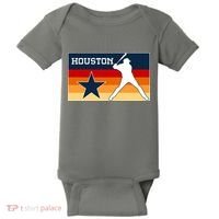Baseball Player Silhouette Houston Flag Baby Bodysuit thumb 0
