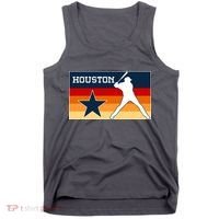 Baseball Player Silhouette Houston Flag Tank Top thumb 0