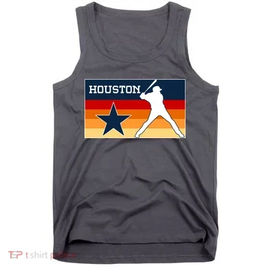 Baseball Player Silhouette Houston Flag Tank Top