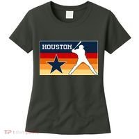 Baseball Player Silhouette Houston Flag Women's T-Shirt thumb 0