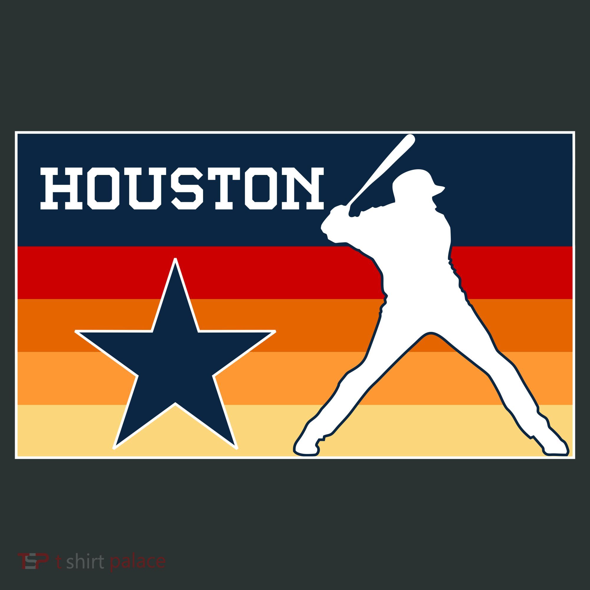 Baseball Player Silhouette Houston Flag Women's T-Shirt
