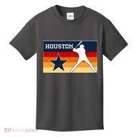 Baseball Player Silhouette Houston Flag Kids T-Shirt thumb 0