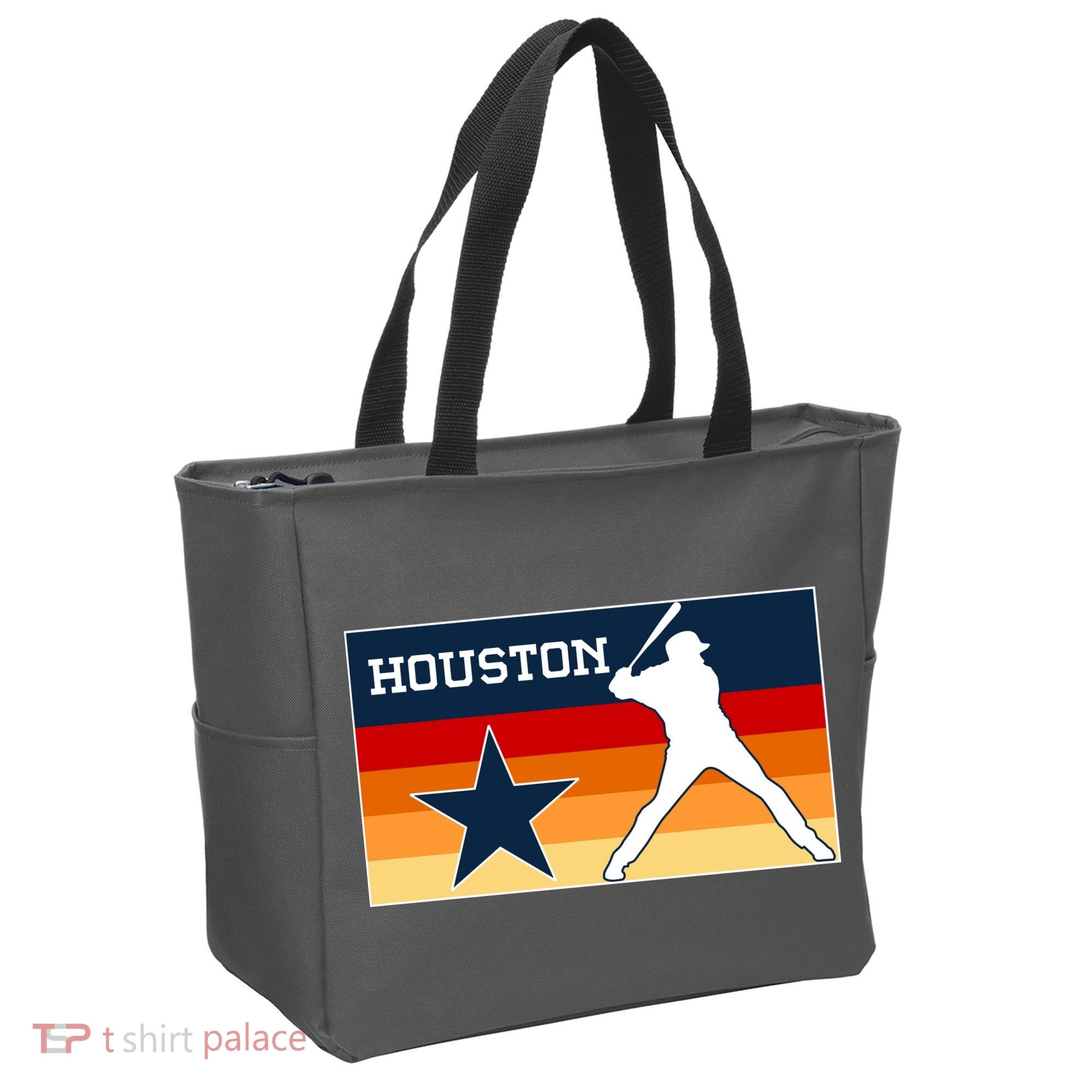 Baseball Player Silhouette Houston Flag Tote Bag