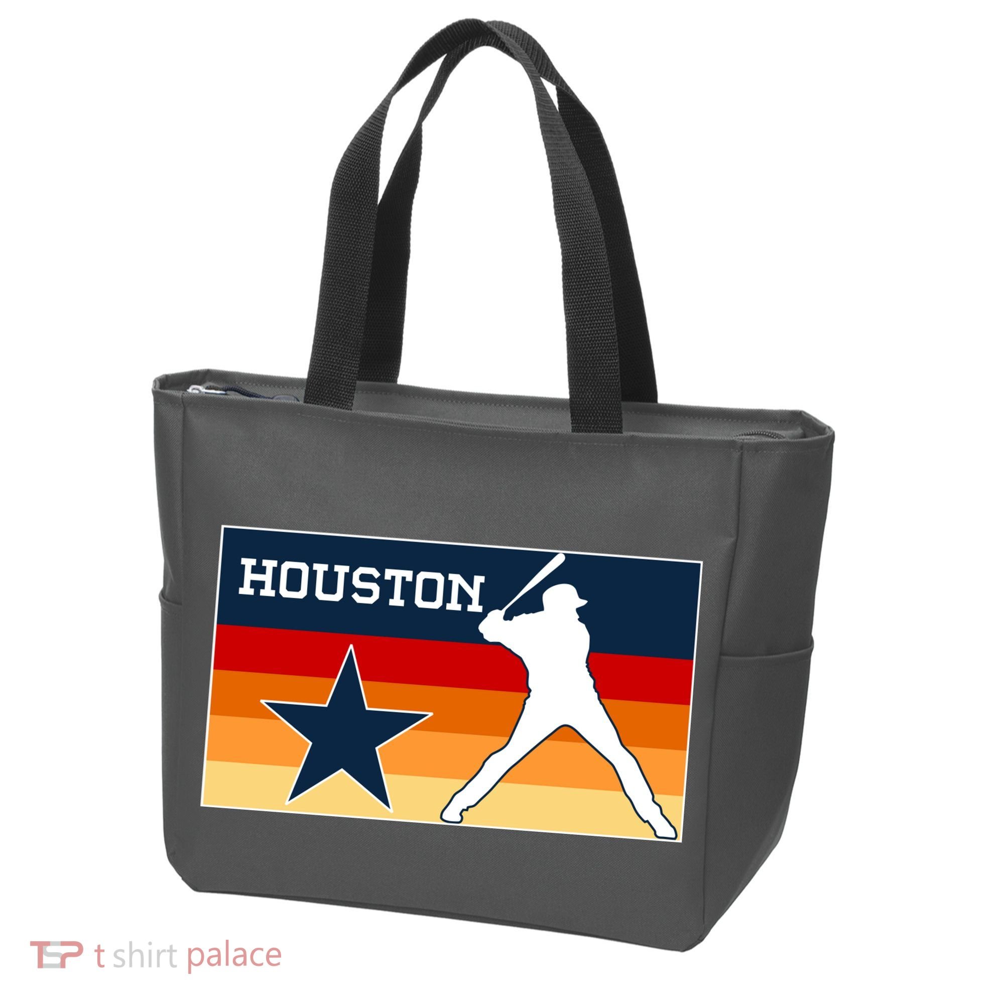 Baseball Player Silhouette Houston Flag Tote Bag