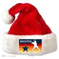Baseball Player Silhouette Houston Flag Santa Hat thumb 0