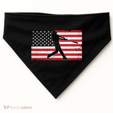 Baseball Player USA American Flag USA-Made Doggie Bandana