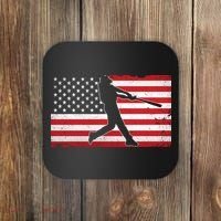 Baseball Player USA American Flag Coaster thumb 0